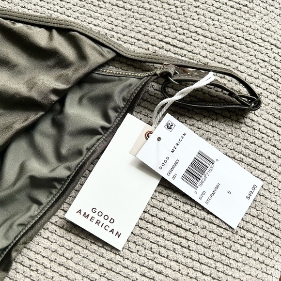 Good American | green shine perfect fit high rise bikini bottoms size 5 (2X) new - Picture 5 of 6